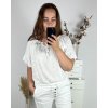 Tunika krátký rukáv dámská nadrozměr (3XL/4XL ONE SIZE) ITALSKÁ MÓDA IMWQ24086/DUR (Velikost 3XL/4XL, Barva bílá)