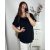Tunika krátký rukáv dámská nadrozměr (3XL/4XL ONE SIZE) ITALSKÁ MÓDA IMWQ24086/DUR (Velikost 3XL/4XL, Barva bílá)