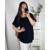 Tunika krátký rukáv dámská nadrozměr (3XL/4XL ONE SIZE) ITALSKÁ MÓDA IMWQ24086/DUR (Velikost 3XL/4XL, Barva bílá)