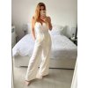 Kalhoty dlouhé elegantní dámské (S/M-M/L) ITALSKÁ MÓDA IMPLP2352001012/DU (Velikost M/L, Barva bílá)