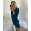 Šaty elegantní dlouhý rukáv dámská (S/M ONE SIZE) ITALSKÁ MÓDA IMM23M8736/DU (Velikost S/M/L, Barva Černá)