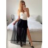 Sukně dlouhá dámská (S/M ONE SIZE) ITALSKÁ MÓDA IMWD24148/DU (Velikost S/M/L, Barva bílá)