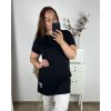 Šaty krátký rukáv dámské nadrozměr (XL/2XL/3XL ONE SIZE) ITALSKÁ MÓDA IMC24179/DR (Velikost 2XL/3XL, Barva Černá)