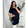 Šaty krátký rukáv dámské nadrozměr (XL/2XL/3XL ONE SIZE) ITALSKÁ MÓDA IMC24179/DR (Velikost 2XL/3XL, Barva Černá)