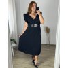 Šaty letní bez rukávu dámské nadrozměr (56/58 ONE SIZE) ITALSKÁ MÓDA IMWT24020/DUR (Velikost 56/58, Barva bílá)
