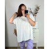 Tunika krátký rukáv dámská nadrozměr (3XL/4XL ONE SIZE) ITALSKÁ MÓDA IMWQ24101/DR (Velikost 3XL/4XL, Barva bílá)