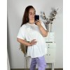 Tunika krátký rukáv dámská nadrozměr (3XL/4XL ONE SIZE) ITALSKÁ MÓDA IMWQ24101/DR (Velikost 3XL/4XL, Barva bílá)