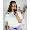 Tunika krátký rukáv dámská nadrozměr (3XL/4XL ONE SIZE) ITALSKÁ MÓDA IMWQ24101/DR (Velikost 3XL/4XL, Barva bílá)