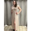 Šaty dlouhé společenské krátký rukáv dámské (S/M ONE SIZE) ITALSKÁ MÓDA IMD23299/DUR