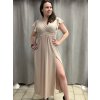 Šaty dlouhé společenské krátký rukáv dámské (S/M ONE SIZE) ITALSKÁ MÓDA IMD23299/DUR