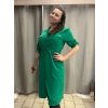 Šaty košilové 3/4 dlouhý rukáv dámské nadrozměr (42/44 ONE SIZE) ITALSKá MóDA IM424315/DR (Velikost 42/44, Barva modrá petrolejová)