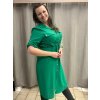 Šaty košilové 3/4 dlouhý rukáv dámské nadrozměr (42/44 ONE SIZE) ITALSKá MóDA IM424315/DR (Velikost 42/44, Barva modrá petrolejová)