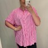 Košile krátký rukáv dámské nadrozměrné Viskozové (XL-5XL) ITALSKÁ MÓDA IM4211661/DR (Velikost XL-5XL, Barva červená)