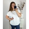 Tunika elegantní krátký rukáv dámská nadrozměr (2XL/3XL ONE SIZE) ITALSKÁ MODA IM424116/DUR (Velikost 2XL/3XL, Barva bílá)
