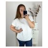 Tunika elegantní krátký rukáv dámská nadrozměr (2XL/3XL ONE SIZE) ITALSKÁ MODA IM424116/DUR (Velikost 2XL/3XL, Barva bílá)