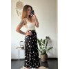 Sukně dlouhá s páskem dámská nadrozměr (S/M/L onesize) ITALSKÁ MÓDA IMWEC24011/DUR (Velikost M/L, Barva Černá)