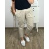 Kalhoty dlouhé dámské nadrozměr (3XL/4XL ONE SIZE) ITALSKÁ MÓDA IMWQ24141/DR (Velikost 3XL/4XL, Barva béžová)