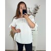 Tunika elegantní krátký rukáv dámská nadrozměr (2XL/3XL ONE SIZE) ITALSKÁ MODA IM424SIRENA/DR (Velikost 2XL/3XL, Barva bílá)