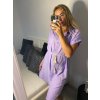 Šaty košilové krátký rukáv dámské (S/M/L ONE SIZE) ITALSKá MóDA IM321258/DR (Velikost S/M/L, Barva modrá)