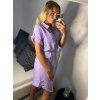 Šaty košilové krátký rukáv dámské (S/M/L ONE SIZE) ITALSKá MóDA IM321258/DR (Velikost S/M/L, Barva modrá)