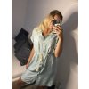Šaty košilové krátký rukáv dámské (S/M/L ONE SIZE) ITALSKá MóDA IM321258/DR (Velikost S/M/L, Barva modrá)