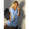 Šaty košilové krátký rukáv dámské (S/M/L ONE SIZE) ITALSKá MóDA IM321258/DR