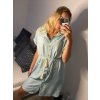 Šaty košilové krátký rukáv dámské (S/M/L ONE SIZE) ITALSKá MóDA IM321258/DR (Velikost S/M/L, Barva modrá)