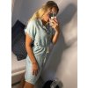 Šaty košilové krátký rukáv dámské (S/M/L ONE SIZE) ITALSKá MóDA IM321258/DR (Velikost S/M/L, Barva modrá)