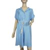 Šaty košilové krátký rukáv dámské (S/M/L ONE SIZE) ITALSKá MóDA IM321258/DR (Velikost S/M/L, Barva modrá)