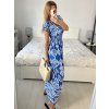 Šaty dlouhé elegantní icecool krátký rukáv dámské (S/M,L/XL) AINUOSI  ITALSKÁ MODA IMB24JA215/DUR (Velikost L/XL, Barva Černá)