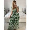 Šaty dlouhé elegantní icecool krátký rukáv dámské (S/M,L/XL) AINUOSI  ITALSKÁ MODA IMB24JA215/DUR (Velikost L/XL, Barva Černá)