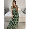 Šaty dlouhé elegantní icecool krátký rukáv dámské (S/M,L/XL) AINUOSI  ITALSKÁ MODA IMB24JA215/DUR (Velikost L/XL, Barva Černá)