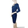 Šaty elegantní pouzdrové 3/4 rukáv dámské (S-XL) ITALSKÁ MÓDA IMM23M23121-2/DUR (Velikost S, Barva tmavě modrá)