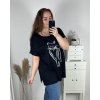 Tunika tričko krátký rukáv dámská (4XL/5XL/6XL ONE SIZE) MODA ITALY TML24NOVA-3/DR (Velikost 4XL/5XL, Barva Černá)