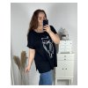 Tunika tričko krátký rukáv dámská (4XL/5XL/6XL ONE SIZE) MODA ITALY TML24NOVA-3/DR (Velikost 4XL/5XL, Barva Černá)