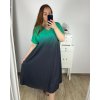 Šaty letní krátký rukáv dámské nadrozměr (3XL/4XL ONE SIZE) ITALSKÁ MÓDA IMWQ24076-6/DUR (Velikost 3XL/4XL, Barva zelená)