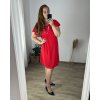 Šaty oversize krátký rukáv dámské nadrozměr (46/50 ONE SIZE) ITALSKÁ MÓDA IMBM24077/DUR (Velikost 48/50, Barva modrá královská)