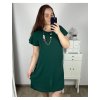 Šaty oversize krátký rukáv dámské nadrozměr (46/50 ONE SIZE) ITALSKÁ MÓDA IMBM24077/DUR (Velikost 48/50, Barva modrá královská)