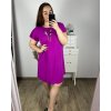 Šaty oversize krátký rukáv dámské nadrozměr (46/50 ONE SIZE) ITALSKÁ MÓDA IMBM24077/DUR (Velikost 48/50, Barva modrá královská)
