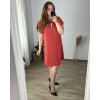 Šaty oversize krátký rukáv dámské nadrozměr (46/50 ONE SIZE) ITALSKÁ MÓDA IMBM24077/DUR (Velikost 48/50, Barva modrá královská)