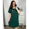 Šaty oversize krátký rukáv dámské nadrozměr (46/50 ONE SIZE) ITALSKÁ MÓDA IMBM24077/DUR (Velikost 48/50, Barva modrá královská)