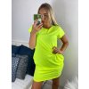 Šaty klasik neon krátký rukáv dámské (S/M ONE SIZE) ITALSKÁ MÓDA IMM24M148727/DU (Velikost S/M/L, Barva růžová neon)