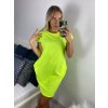 Šaty klasik neon krátký rukáv dámské (S/M ONE SIZE) ITALSKÁ MÓDA IMM24M148727/DU (Velikost S/M/L, Barva růžová neon)
