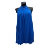 Šaty letní skládané bez rukávu dámské (S/M/L ONE SIZE) ITALSKÁ MÓDA IMWDK24360 (Velikost S/M/L, Barva béžová)