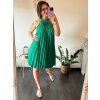 Šaty letní skládané bez rukávu dámské (S/M/L ONE SIZE) ITALSKÁ MÓDA IMWDK24360 (Velikost S/M/L, Barva béžová)