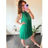 Šaty letní skládané bez rukávu dámské (S/M/L ONE SIZE) ITALSKÁ MÓDA IMWDK24360 (Velikost S/M/L, Barva béžová)