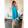 Šaty letní skládané bez rukávu dámské (S/M/L ONE SIZE) ITALSKÁ MÓDA IMWDK24360 (Velikost S/M/L, Barva béžová)