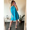 Šaty letní skládané bez rukávu dámské (S/M/L ONE SIZE) ITALSKÁ MÓDA IMWDK24360 (Velikost S/M/L, Barva béžová)