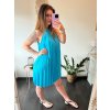 Šaty letní skládané bez rukávu dámské (S/M/L ONE SIZE) ITALSKÁ MÓDA IMWDK24360 (Velikost S/M/L, Barva béžová)