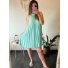 Šaty letní skládané bez rukávu dámské (S/M/L ONE SIZE) ITALSKÁ MÓDA IMWDK24360 (Velikost S/M/L, Barva béžová)